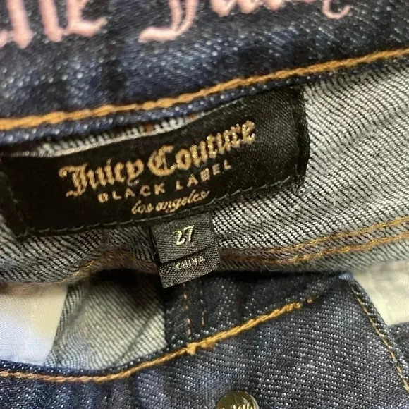 Juicy Couture Y2K Rare Black Label Mid  Rise Ankle Straight Jeans Size 27 - Picture 7 of 10